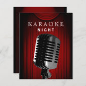 予算ステージカラオケナイトパーティの招待状 (正面/裏面)