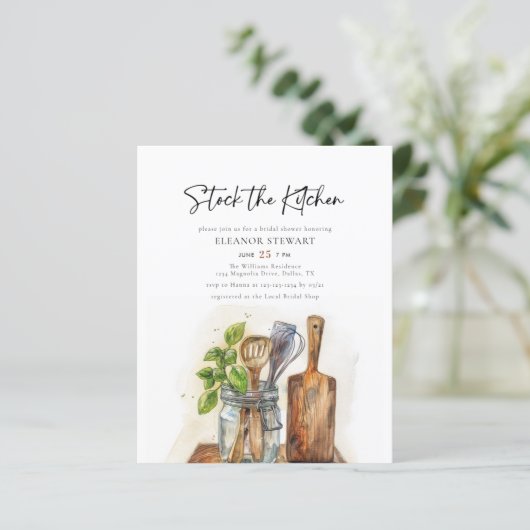 予算ストックThe Kitchen Bridal Shower Invitation (スタンド正面)