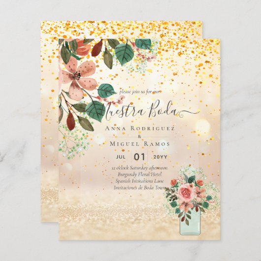 予算スペインのの結婚投資ブルゴーニュフローラ (正面/裏面)