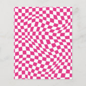 予算スマイル顔ホットピンクレトロ誕生日招待状 (裏面)