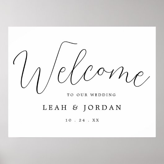 予算スモダンクリッ結婚トのウェルカムサイン ポスター (正面)