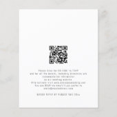 予算スモダンクリプト写真QRコード結婚式の招待 (裏面)