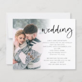 予算スモダンクリプト写真QRコード結婚式の招待 (正面)