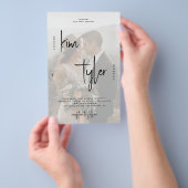 予算スモダンクリプト写真QR結婚式招待状 チラシ (ハンドル)