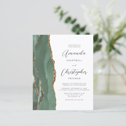 予算セージ緑の金ゴールドゲートQRコード結婚ズ (スタンド正面)