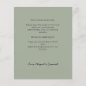 予算セージQRコードすべて1つの結婚式招待状 (裏面)