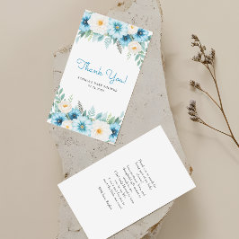 予算ソフトブルーフローラ赤ちゃんシャワーありがとう ノートカード