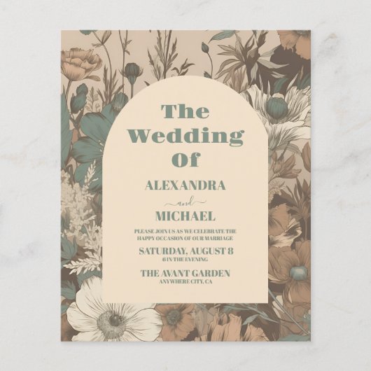 予算ソフトミュートされたアーストーンワイルドフラワー結婚ズ (正面)