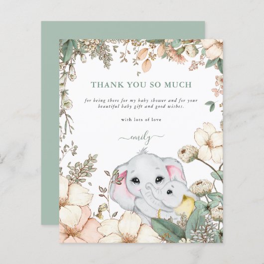 予算ゾウセージ赤ちゃんシャワーありがとう (正面/裏面)