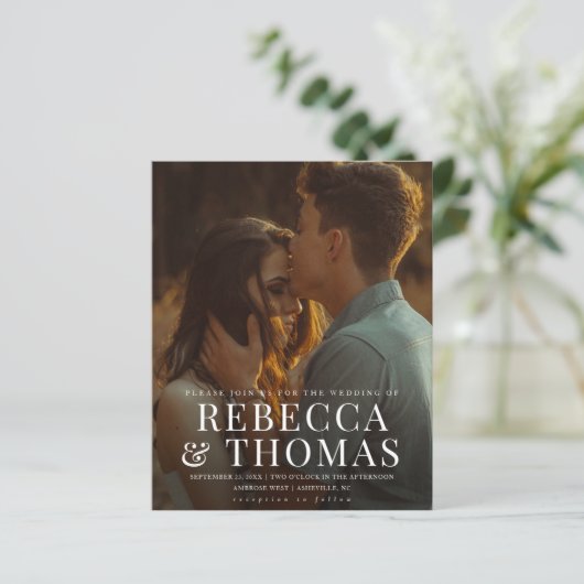 予算タイプオーバーレイフォト結婚式招待状 (スタンド正面)