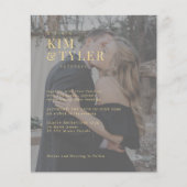 予算タイポグラフィフォトオーバーレイ結婚式招待状 (正面)