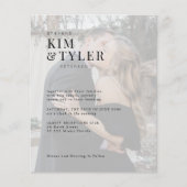 予算タイポグラフィフォトオーバーレイ結婚式招待状 チラシ (正面)