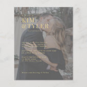 予算タイポグラフィフォトオーバーレイ結婚式招待状 チラシ (正面)