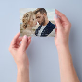 予算タイポグラフィモダンの結婚写真 チラシ (手)