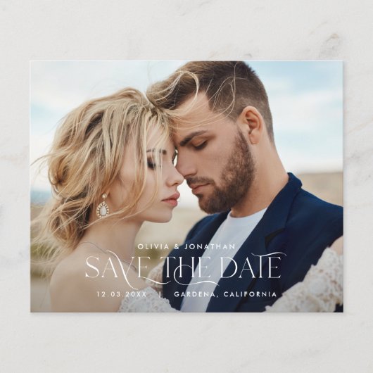 予算タイポグラフィモダンの結婚写真 チラシ (正面)