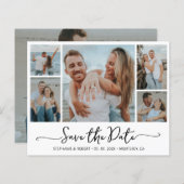 予算タイポグラフィ写真ウェディング日付の保存 (正面/裏面)