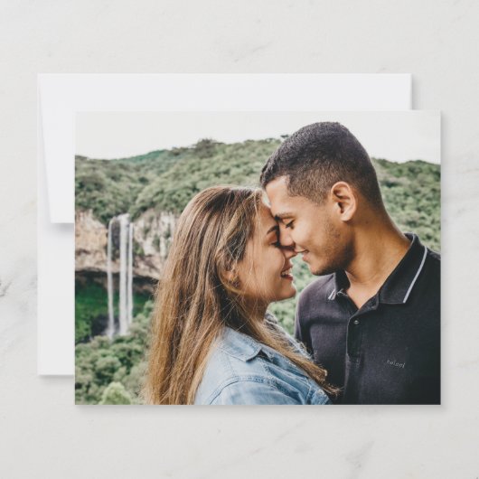 予算タイポグラフィ写真ウェディング日付の保存 (裏面)