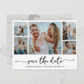 予算タイポグラフィ写真ウェディング日付の保存 インビテーションポストカード (正面/裏面)