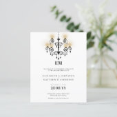 予算タイポグラフィ白黒結婚式の招待 (スタンド正面)