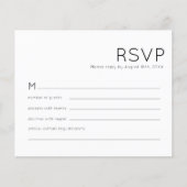 予算タイポグラフィ白黒結婚式RSVP (正面)