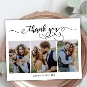 予算タイポグラフィ3写真結婚のサンキューカード