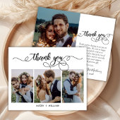 予算タイポグラフィ3写真結婚のサンキューカード