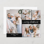 予算タイポグラフィ5 Photo Collageクリスマスカード (正面/裏面)