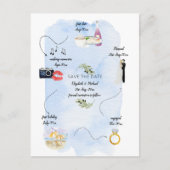 予算タイ図解入りの、写真付きのムライン日付の保存 ポストカード (正面)