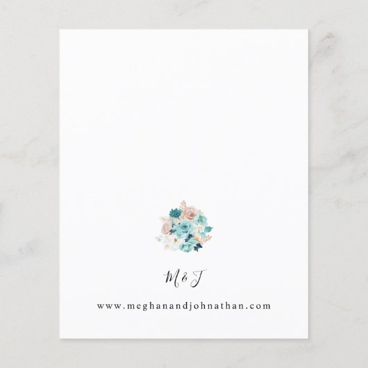 予算ターコイズと赤面ピンク結婚フローラの2 (裏面)