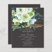 予算ターコイズグリーンフローラ金ゴールド結婚グリッター (正面/裏面)