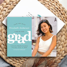 予算ターコイズ写真救日卒業招待状