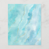 予算ターコイズ金ゴールド結婚大理石のメニュー チラシ (裏面)