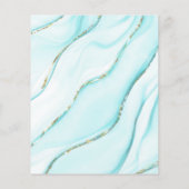 予算ターコイズ金ゴールド集計結婚式招待状 (裏面)