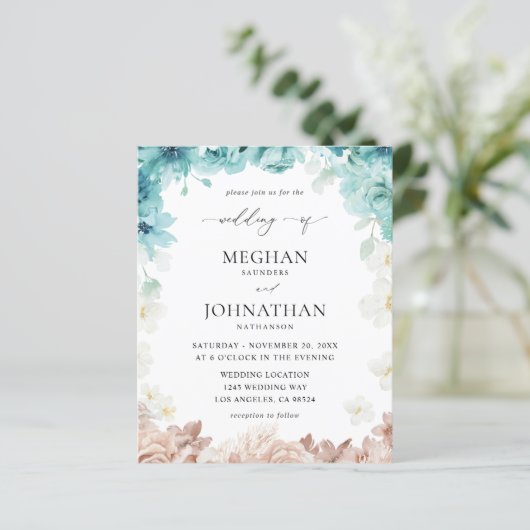 予算ターコイズ&赤面ピンクフローラ結婚ズ (スタンド正面)