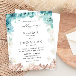 予算ターコイズ&赤面ピンクフローラ結婚ズ