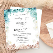 予算ターコイズ&赤面ピンクフローラ結婚ズ