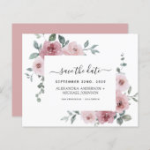 予算ダスティバラ日付を保存ピンクフローラ (正面/裏面)