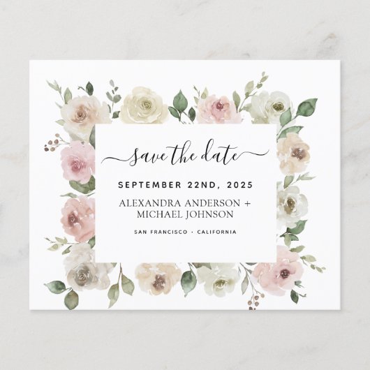 予算ダスティピンクのフローラ緑の日を保存 チラシ (正面)