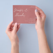 予算ダスティピンクの書道結婚写真のV2 チラシ (手)