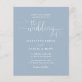 予算ダスティブルーハートスクリプト結婚式の招待 (正面)