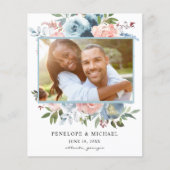 予算ダスティブルーピンクフローラ日付写真を保存 チラシ (正面)