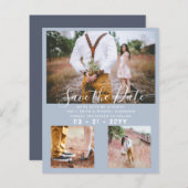 予算ダスティブルーフォトコラージュ日付の保存 (正面/裏面)