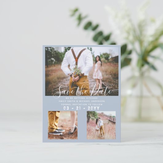 予算ダスティブルーフォトコラージュ日付の保存 (スタンド正面)