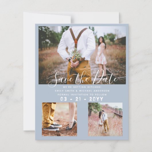 予算ダスティブルーフォトコラージュ日付の保存 (正面)