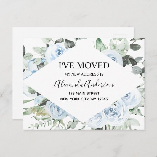 予算ダスティブルーフローラ引越し発表後 ポストカード (正面/裏面)