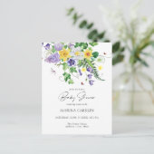 予算ダッフルとワイルドフラワーベビーシャワー ポストカード (スタンド正面)