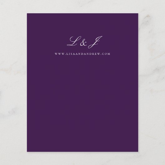 予算ダークバイオレットパープル結婚書道 チラシ (裏面)