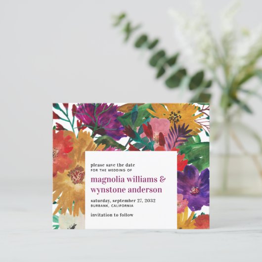 予算ダークピンクはっきりしたフローラ結婚式の日付を保存 (スタンド正面)