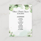 予算ダーティマインドブライダルシャワーゲームカード エンクロージャーカード (裏面)