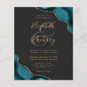 予算ティール(緑がかった色)アゲートコーナー暗いQRコード結婚ズ (正面)